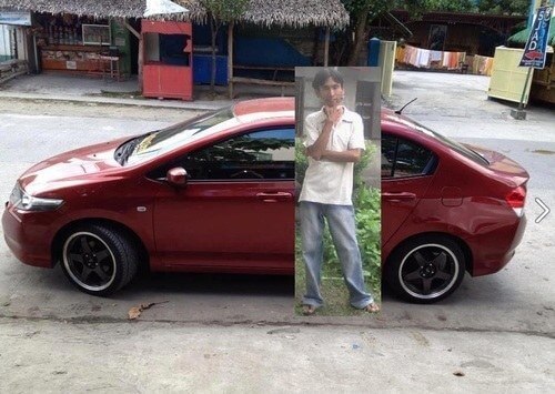 Chico coche photoshop