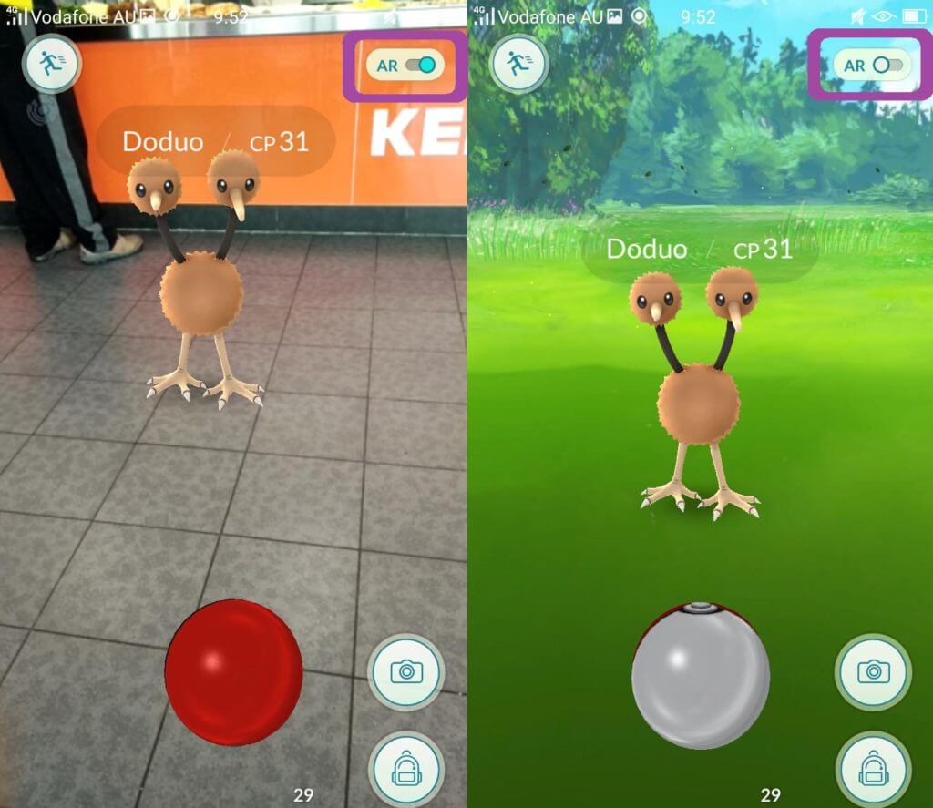 Desactivar RA en Pokémon Go