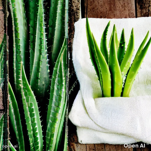 Aloe vera sobre una toalla.